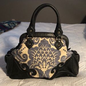 Vintage Isabella Fiore leather western boho hobo shoulder bag purse embroidered